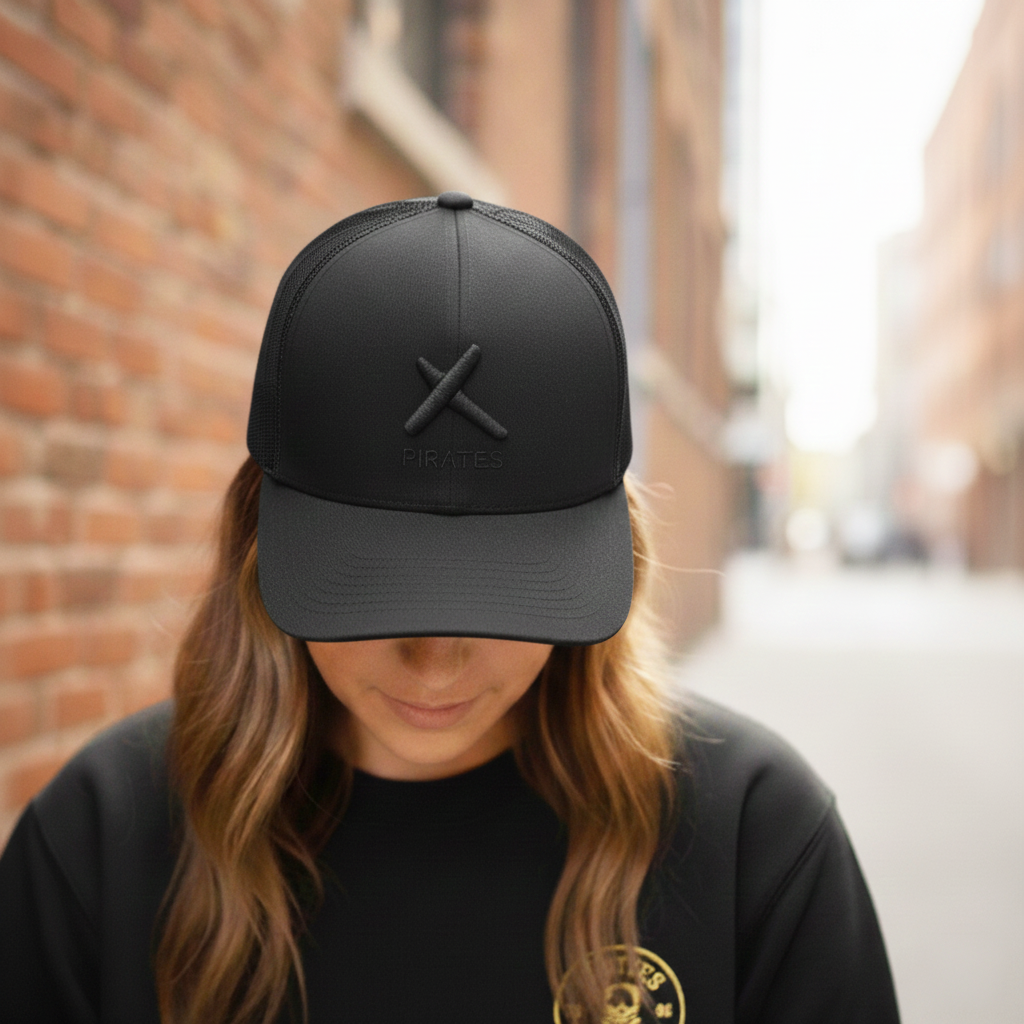 Embroidered Stealth Trucker Hat