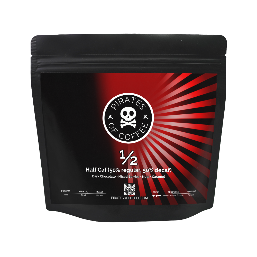 View of HALF CAF: 50% Caffeine – Pirates of Coffee